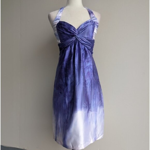 Vintage 90s Satin Purple Halter Dress - Picture 6 of 8